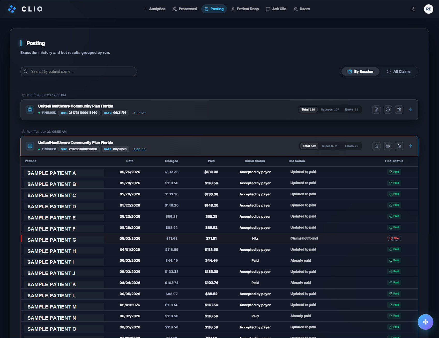 RPA execution